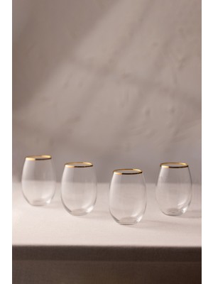 Rakle Astoria Gold 4'lü Su Bardağı Seti 350 cc