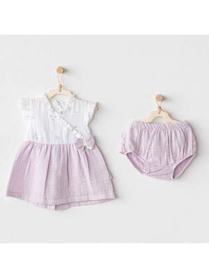Kız Bebek Elbise Takim Dress Underpant Set Magical Butterfly Muslin AC25574