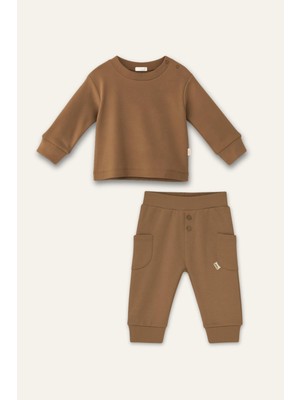 Unisex Bebek Organik Ikili Takım - Bej