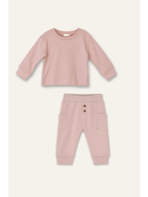 Unisex Bebek Organik Ikili Takım - Pudra
