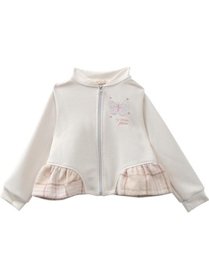 Kız Bebek Kelebek Nakışlı Ikili Takım - Bej