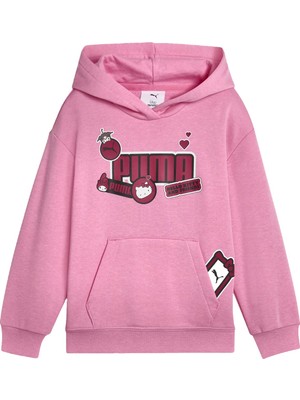 Puma Hello Kitty&Friends Graphic Çocuk Pembe Kapüşonlu Sweatshirt