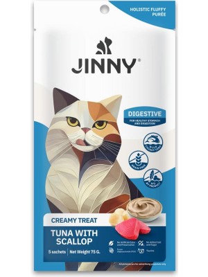 Jinny Creamy Treat Digestive Tuna Istiridye Etli Kedi Ödülü 5X15GR