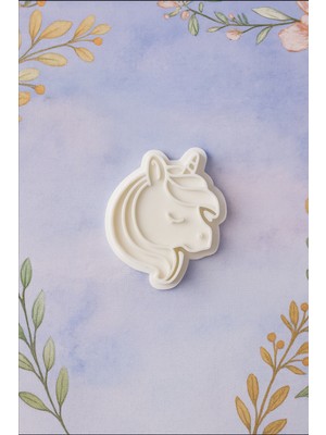 Unicorn Kurabiye Kalıbı Beyaz – Unicorn Başı Hamur Şekillendirme ve Kurabiye Kalıbı