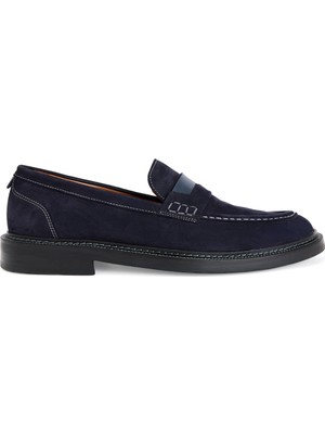 Doğal Deri Lacivert Loafer