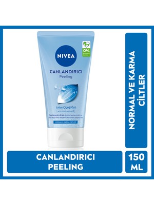 Nivea Canlandırıcı Yüz Peelingi 150ml, Lotus Çiçeği, Ölü Deri Arındırıcı, E Vitamini, Normal ve Karma Cilt