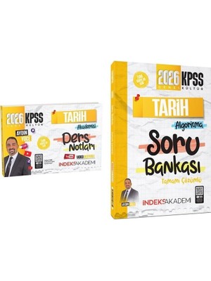 İndeks Akademi Yayıncılık 2026 KPSS Tarih Algoritma Soru Bankası ve Ders Notları Seti Aydın Yüce Mesleki Hazırlık