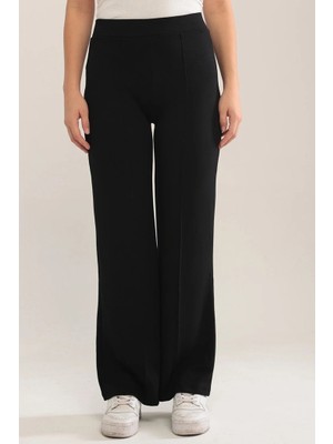 Ahves Çımalı Ispanyol Paça Pantolon 1590 - Siyah