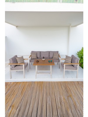 Neokas  Bahçe Takımı, Balkon Mobilyası, 1+1+3+Masa, Kafe Koltuğu, Bekleme Alanı Koltuğu