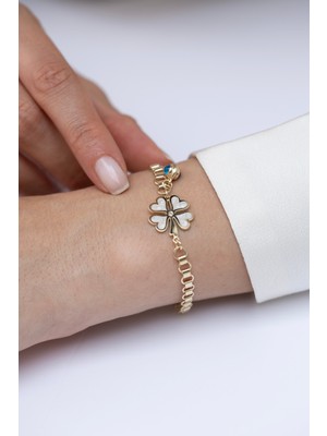 Cetaş Inci Yonca 14 Ayar Altın Bileklik