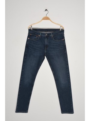 Levi's Levi’s® 512™ Slim Tapered Erkek Jean Pantolon - Indigo Düz Desenli Orta Kalınlık Denim