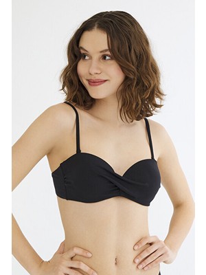 Penti Basic Straplez Siyah Bikini Üstü