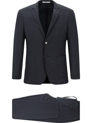 Super Slim Fit Ekstra Dar Kesim Desenli Beli Lastikli Ipli Spor Takım Elbise