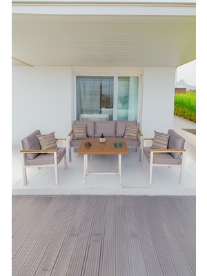 Neokas  Bahçe Takımı, Balkon Mobilyası, 1+1+3+Masa, Kafe Koltuğu, Bekleme Alanı Koltuğu