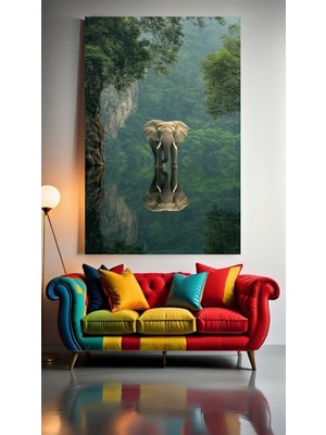 Özkacar Group Fil ve Su V1 Ev Duvar Salon Güzellik Salonu Ofis Dükkan Dekarasyon Kanvas Tablo