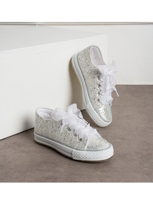 Kız Çocuk Günlük Ayakkabı, (21-30 Numara Işıklıdır) Dantelli Çocuk Ayakkabı