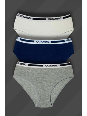 3'lü Kız Çocuk Düz Beyaz Lastikli Pamuklu Slip Külot