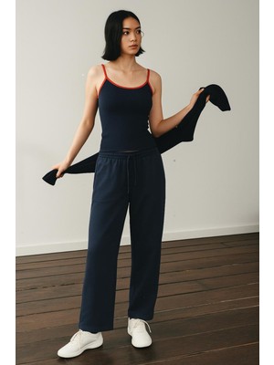 Üç Iplik Bol Paça Cepli Bağcıklı Eşofman Altı