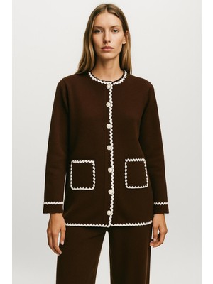 Çoban Dikişli ve Cep Detaylı Ikili Triko takım