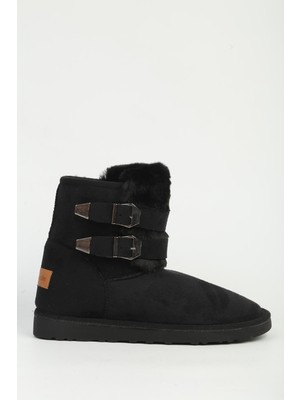 Kadın Siyah Tokalı Bot