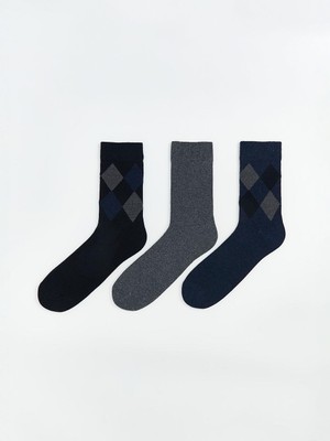 Desenli Erkek Soket Çorap 3'lü  (W5)