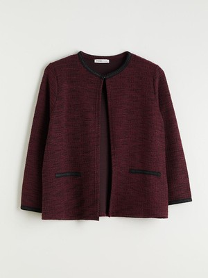 Bisiklet Yaka Dokulu Kadın Hırka  (W5)