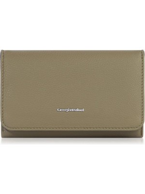 Cengiz Pakel Orta Boy Mıknatıslı Kadın Cüzdan/portföy – 65296 - Haki/siyah