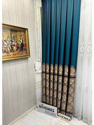Nivemeshome Side Zümrüt Yeşili V-901 FT632057 1/3 Sık Pileli Fon Perde Apm
