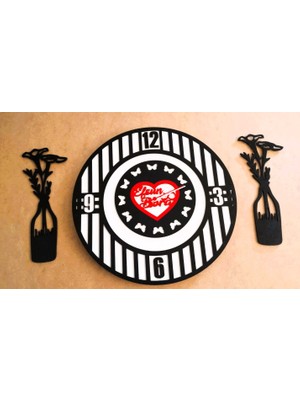 Sevgili-Aşk-Saadet-Mutluluk Kişiye Özel Isim Yazılı Duvar Saati No:23