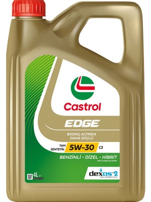 Castrol Edge 5W-30 C3 Motor Yağı 4 lt ACEA A3/B4 API SN/CF Yüksek Performanslı Tam Sentetik