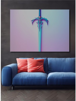 Fantastik Kılıç Dijital Sanat Dekoratif Ahşap Ev/işyeri/ofis Kare Tablo