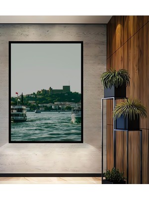 Çerçeve Görünümlü Istanbul Boğazı Tarihi Kalesi Dekoratif Ahşap Ev/işyeri/ofis Kare Tablo