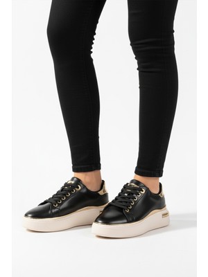 Siyah Bağcıklı Hafif Kadın Sneaker Lady 029 Z