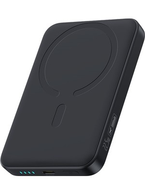 Baseus Enerfill FM11 Ultra-Mini Magnetic Super Hızlı Power Bank Type-C Çıkışlı 10000MAH 22.5W Siyah (Içinde Type-C Den Type C Ye Şarj Kablosu Mevcut)