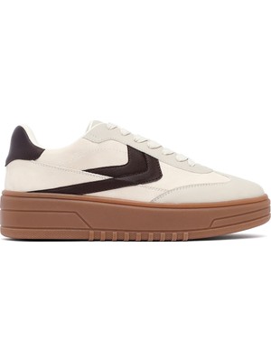Kadın Bej Bağcıklı Kalın Tabanlı Sneaker 25AFD431018