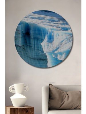 Buzul Çağı Yağlı Boya Görünümlü Dekoratif Ahşap Ev/işyeri/ofis Yuvarlak Tablo