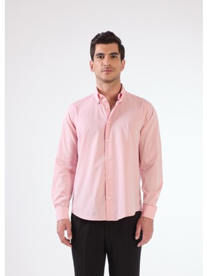 Dufy Erkek Regular Fit Uzun Kol Kırmızı Gömlek