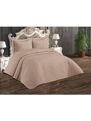 Ultrasonik Kapitoneli Ivory Çift Kişilik Yatak Örtüsü Bej