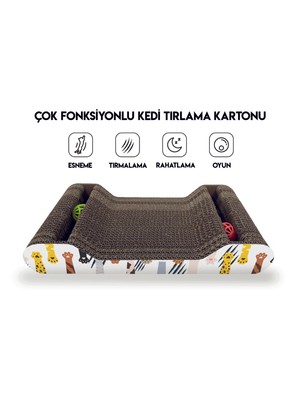 Karton Kedi Tırmalama Çantoplu 38*6*20