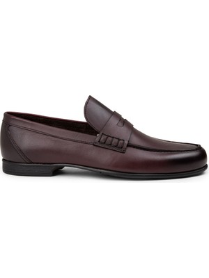 Deery Erkek Bordo Hakiki Deri Loafer Ayakkabı - 01538MBRDC01