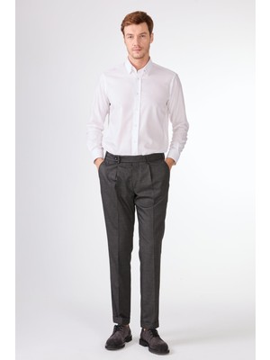 Antrasit Düz Slim Fit Casual Erkek Pantolon