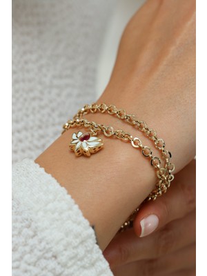 Cetaş Lotus 14 Ayar Altın Bileklik