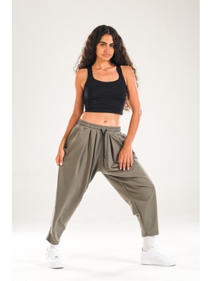 Yeşil Pileli Jogger Pantolon