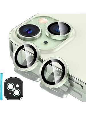(Kaliteyi Bozmaz) iPhone 15 / 15 Plus Uyumlu Safir Kamera Sarı Lens Koruyucu Takma Aparatlı Kolay Kurulum