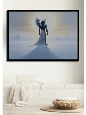 Çerçeve Görünümlü Ra Tanrısı Yağlı Boya Görünümlü Dekoratif Ahşap Ev/işyeri/ofis Kare Tablo