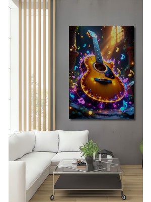 Işıltılı Gitar Modern Sanat Dekoratif Ahşap Dekoratif Ev/işyeri/ofis Kare Tablo