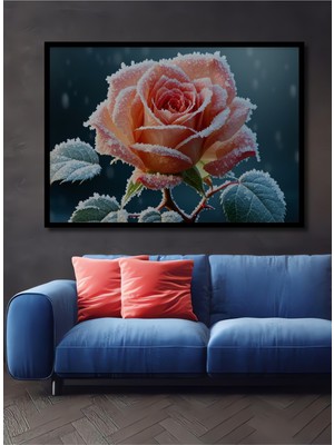 Çerçeve Görünümlü Buzlu Gül Bahçesi Dekoratif Ahşap Ev/işyeri/ofis Kare Tablo