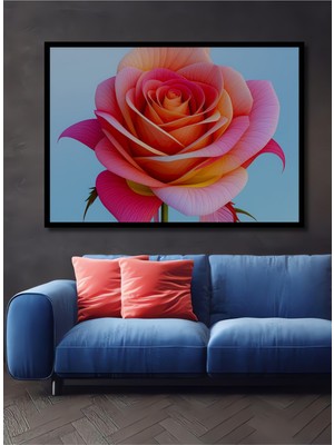 Çerçeve Görünümlü Pembe Güzelliği Yağlı Boya Görünümlü Dekoratif Ahşap Ev/işyeri/ofis Kare Tablo