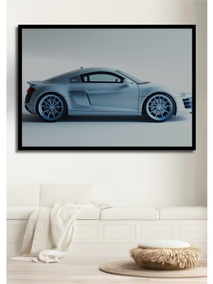 Çerçeve Görünümlü Audi R8 Rüya Arabası Dekoratif Ahşap Ev/işyeri/ofis Kare Tablo