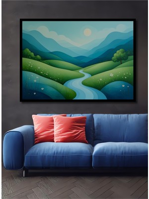 Çerçeve Görünümlü Pastel Tonlarda Rüyalar Diyarı Dekoratif Ahşap Ev/işyeri/ofis Kare Tablo